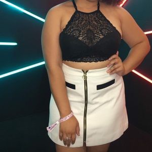 Express white front zip skirt (12)